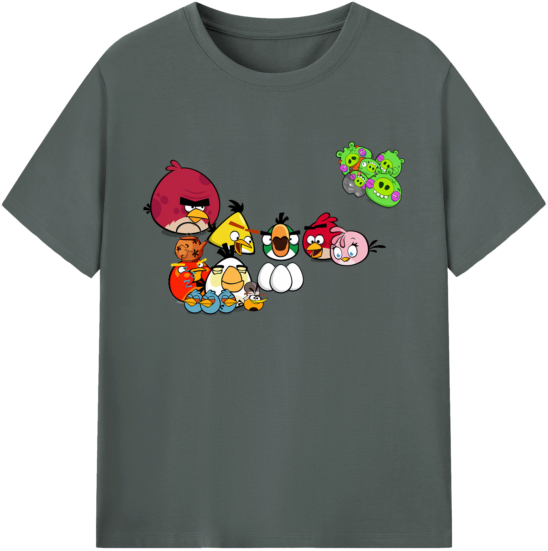 （画像用） Angry Birds アングリーバード 綿100％ メンズ半袖Tシャツ｜肌触りやわらか＆通気性